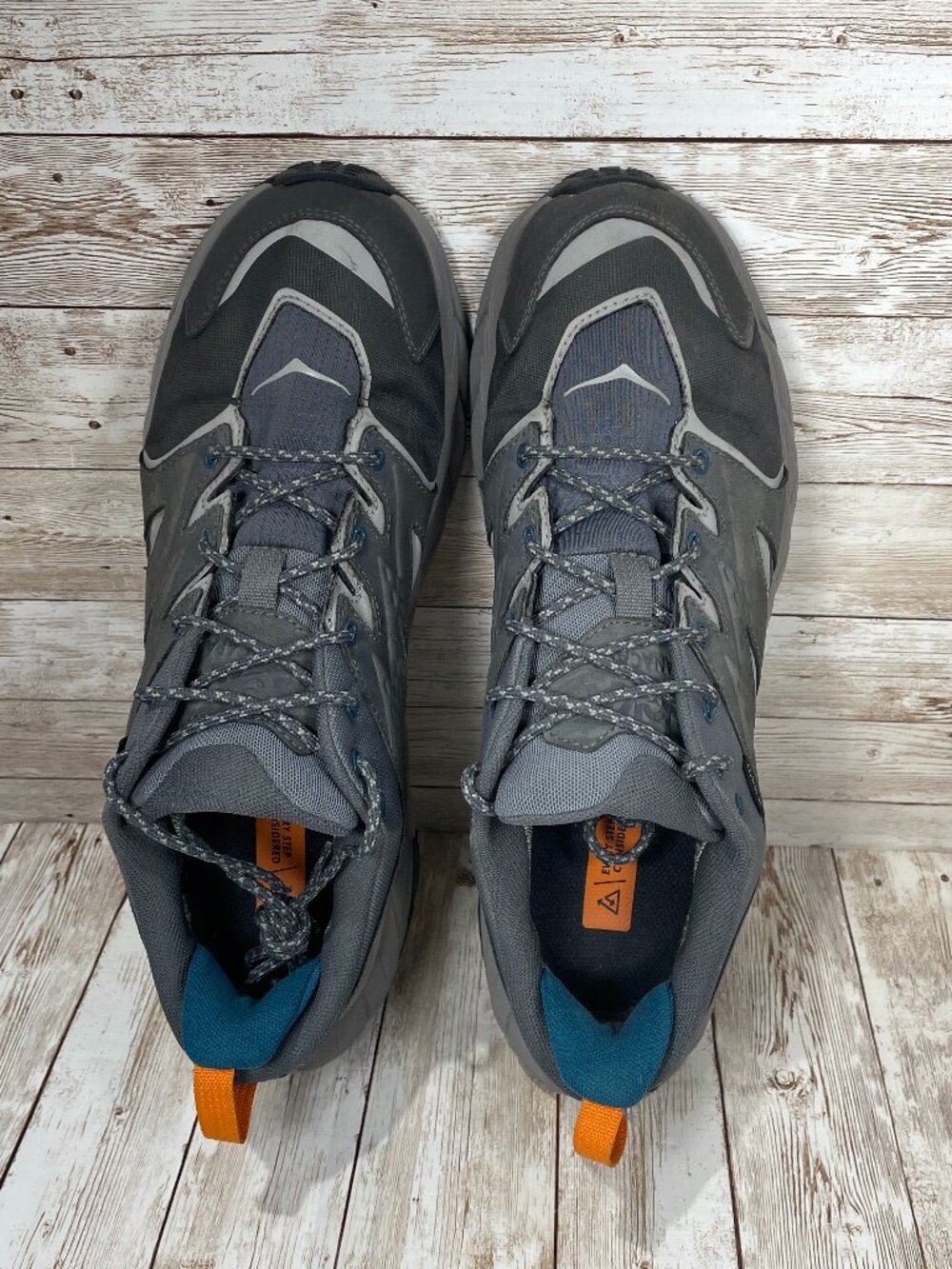 Hoka One Anacapa Low Gtx Men's 10 D Vibram Lace Up Gray Hiking Shoes Sneakers - Picture 5 of 9